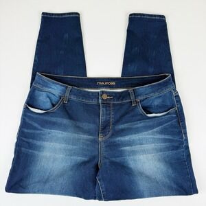 Maurices Women's XL-R Dark Wash Stretch Skinny Jeans Mid Rise